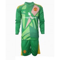 Fotballdrakt Barn Manchester United Keeper Tredjedraktsett 2024-25 Langermet (+ Korte bukser)